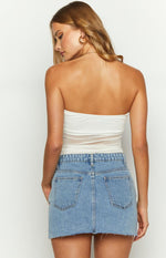 Siletto Denim Low Rise Mini Skirt Image