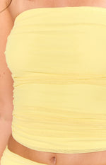 Silvie Yellow Strapless Crop Top Image