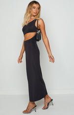 Simone Black Cut Out Maxi Dress Image