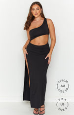 Simone Black Cut Out Maxi Dress Image