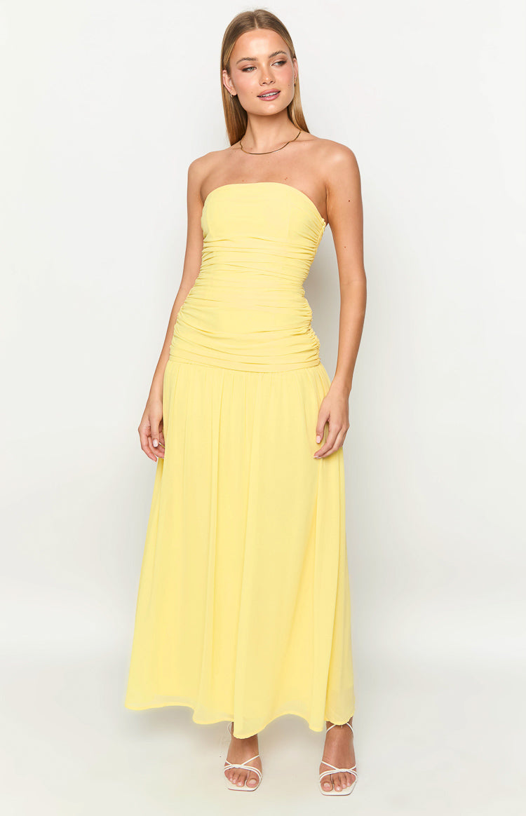 Sinclair Yellow Strapless Maxi Dress Image