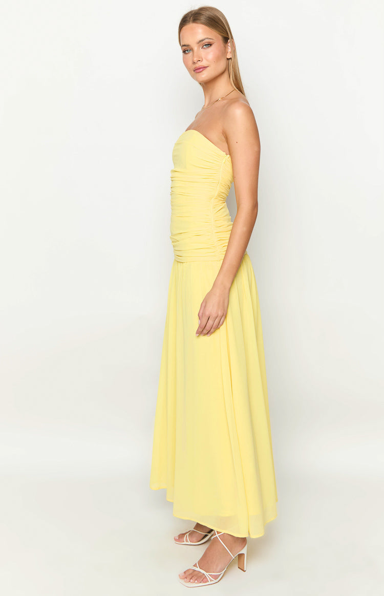 Sinclair Yellow Strapless Maxi Dress Image