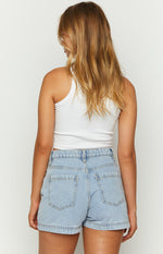 Skyline Swirl Light Wash Denim Skort Image