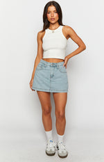 Skyline Swirl Light Wash Denim Skort Image