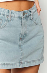 Skyline Swirl Light Wash Denim Skort Image