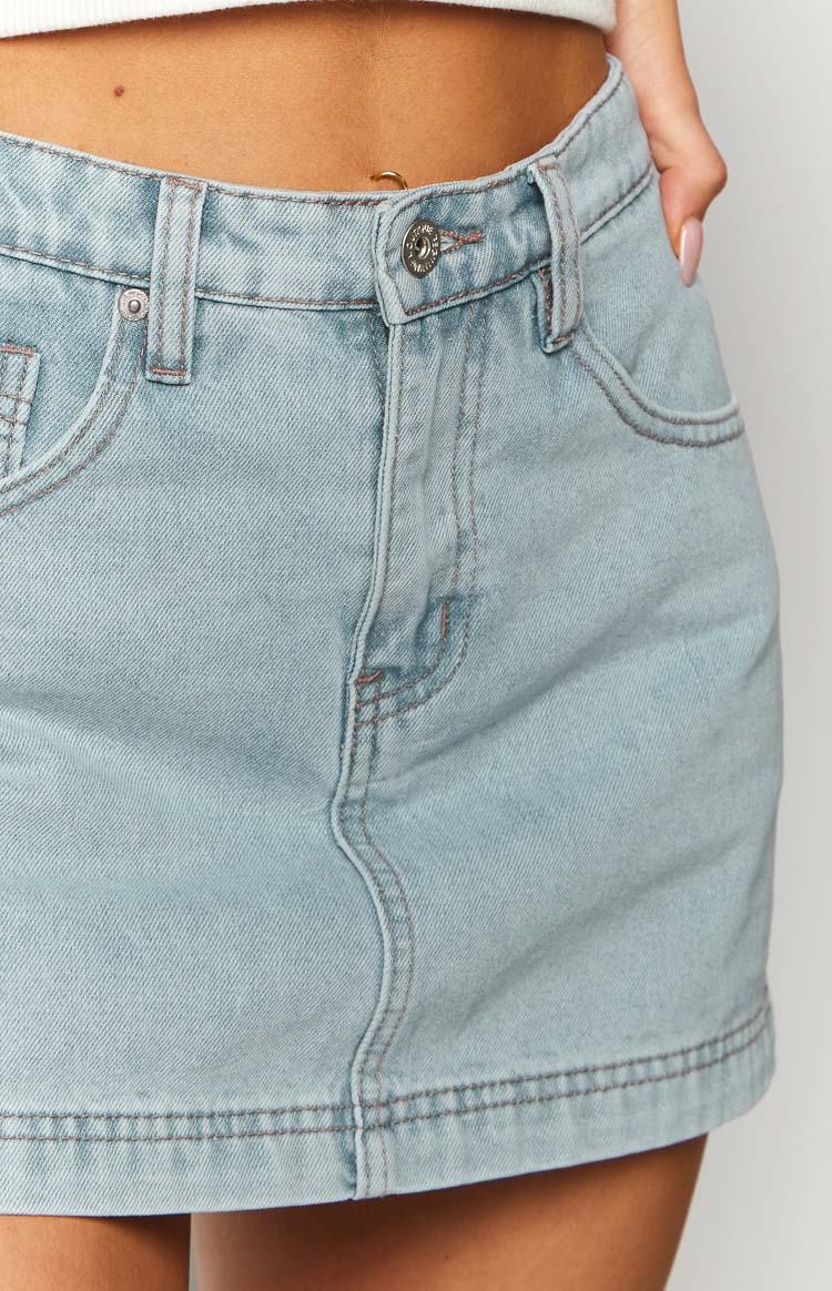 Skyline Swirl Light Wash Denim Skort Image