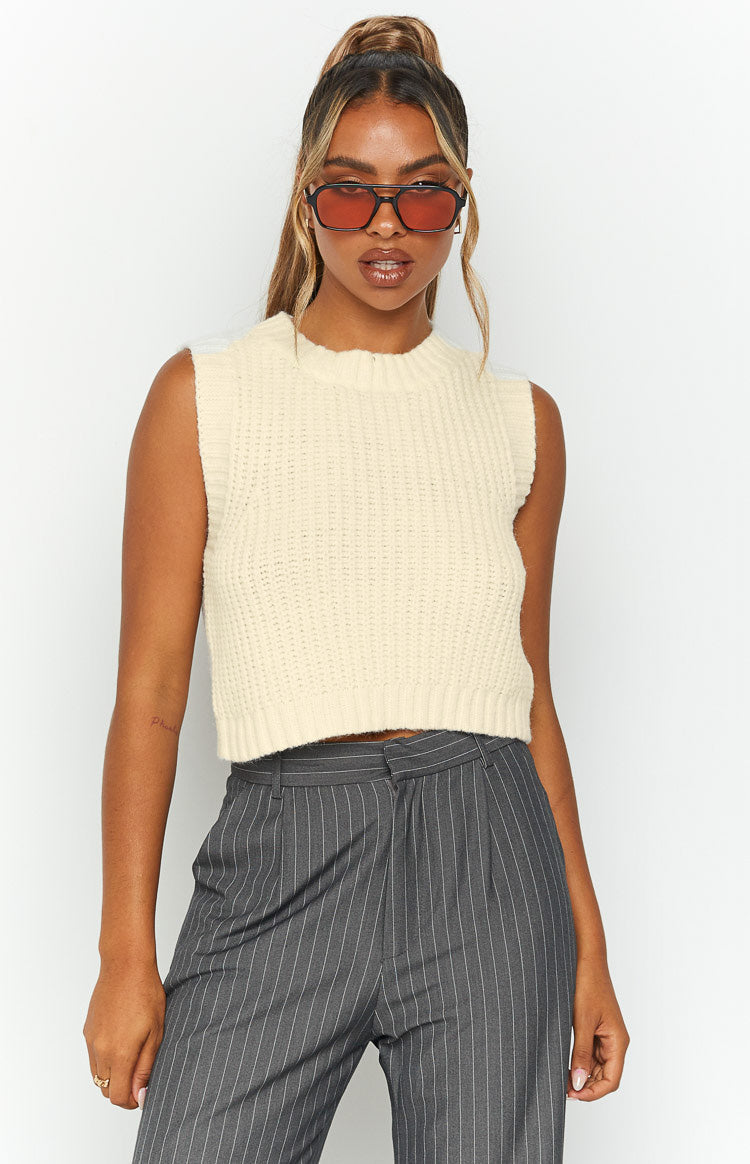 Snoh White Knit Tank Image