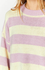 Snuggle Lilac Striped Oversized Striped Sweater Image