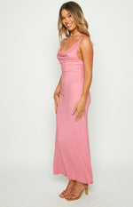 So Lovely Pink Mesh Maxi Dress Image