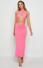 Sofia Halter Midi Dress Pink Image