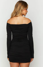 Solene Black Long Sleeve Mini Dress Image