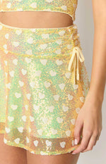 Stay Yellow Sequin Mini Skirt Image