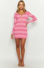 Sugarplum Pink Knit Mini Dress Image