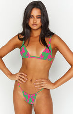 9.0 Swim Sumba Green Floral Bikini Top Image