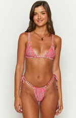 9.0 Swim Sumba Red Gingham Bikini Top Image