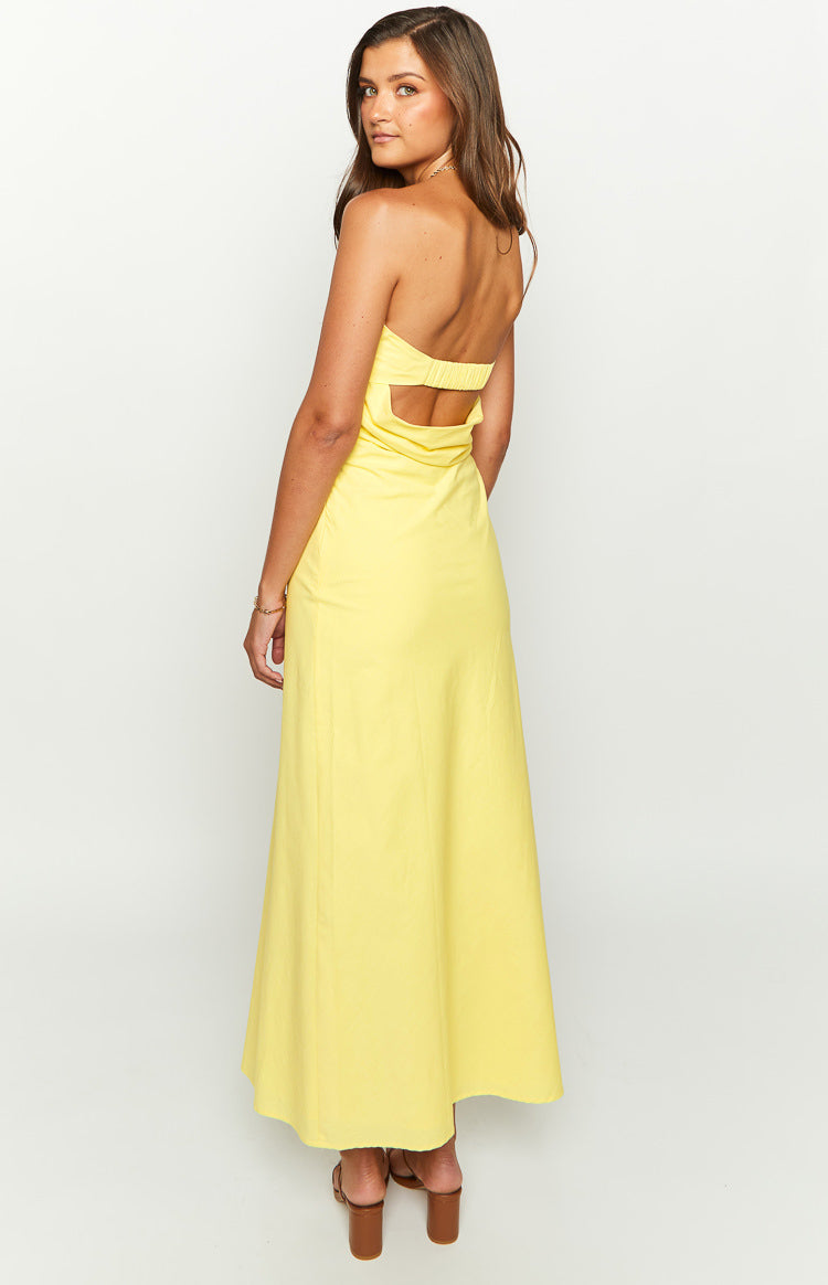 Summer Lemon Strapless Midi Dress Image