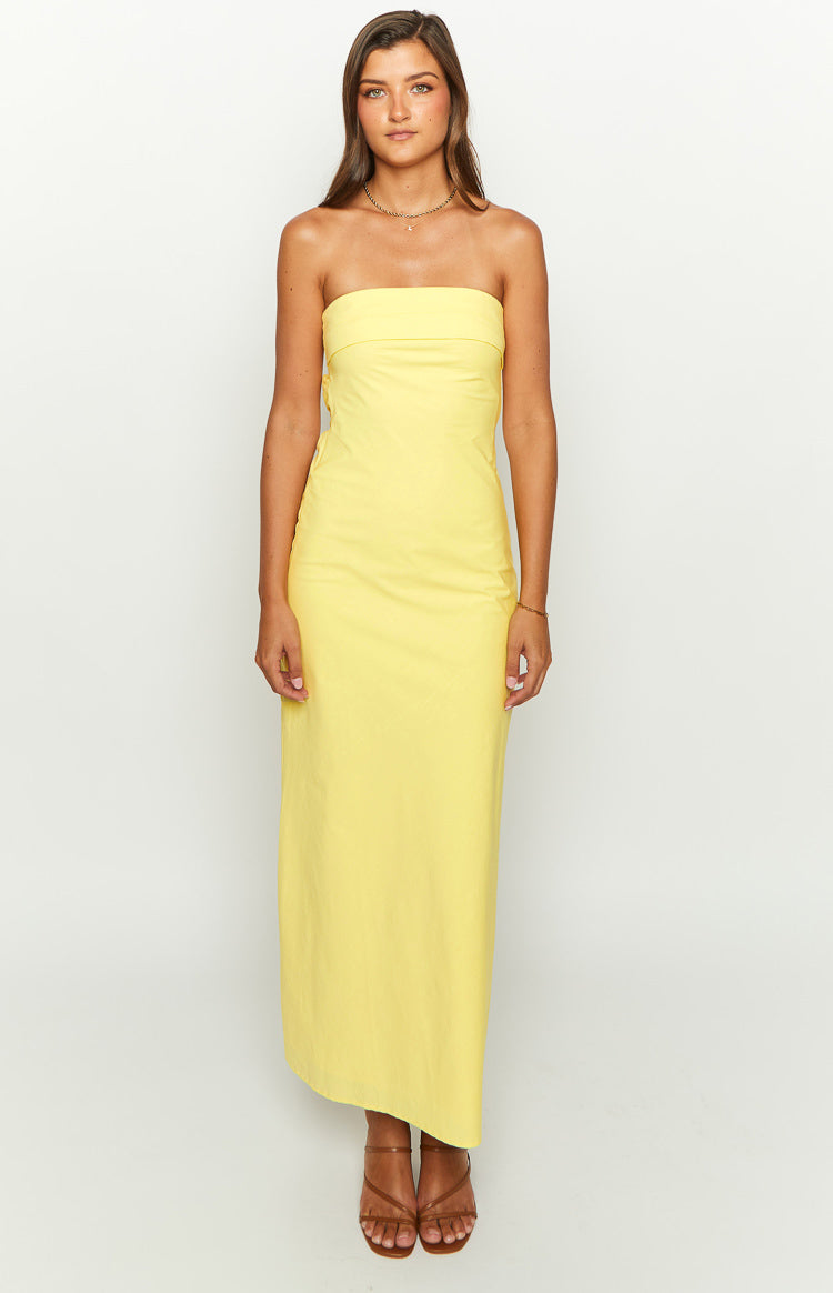 Summer Lemon Strapless Midi Dress Image