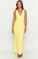 Sunflower Yellow Mesh Maxi Dress