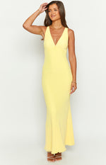 Sunflower Yellow Mesh Maxi Dress Image