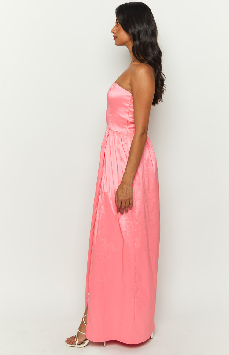 Sunnie Pink Strapless Maxi Dress