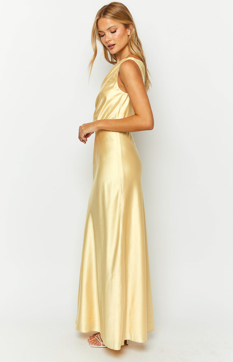 Sunshine Elegance Yellow Formal Maxi Dress Image