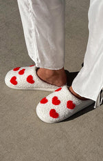 Sweetheart Sole White Love Heart Slippers Image