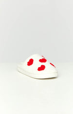 Sweetheart Sole White Love Heart Slippers Image