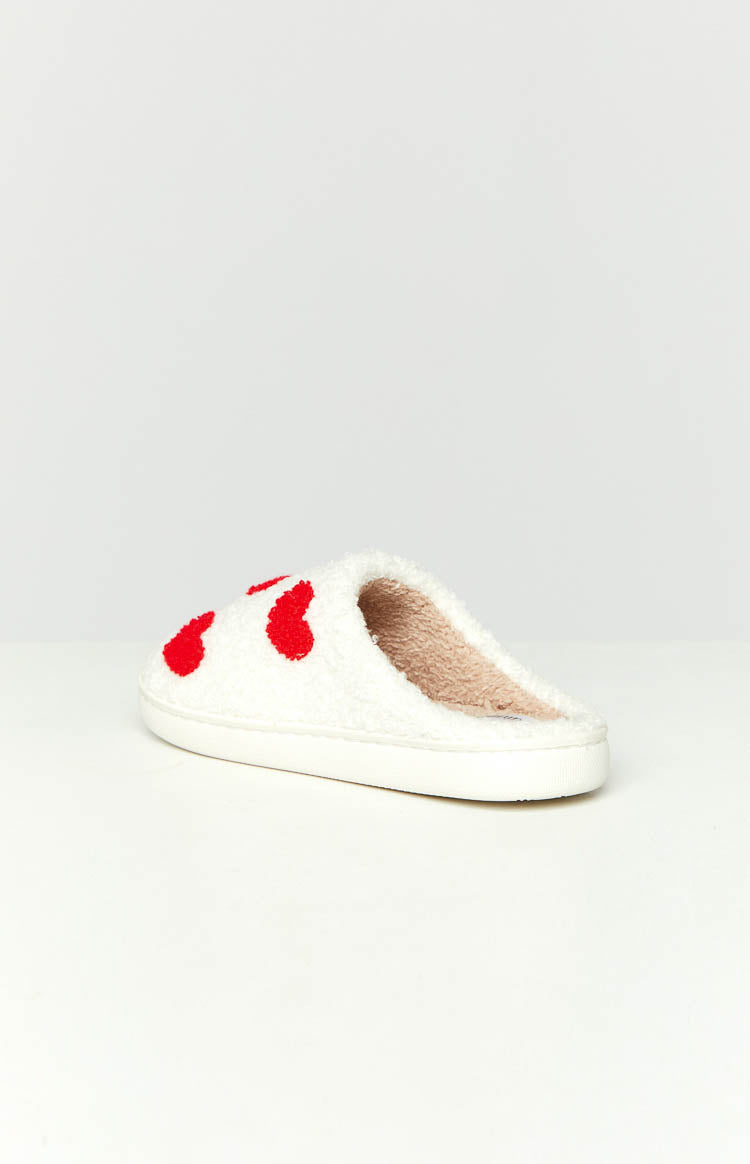 Sweetheart Sole White Love Heart Slippers Image