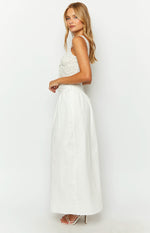 Sweetheart Swirl White Midi Skirt Image