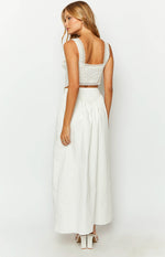 Sweetheart Swirl White Midi Skirt Image