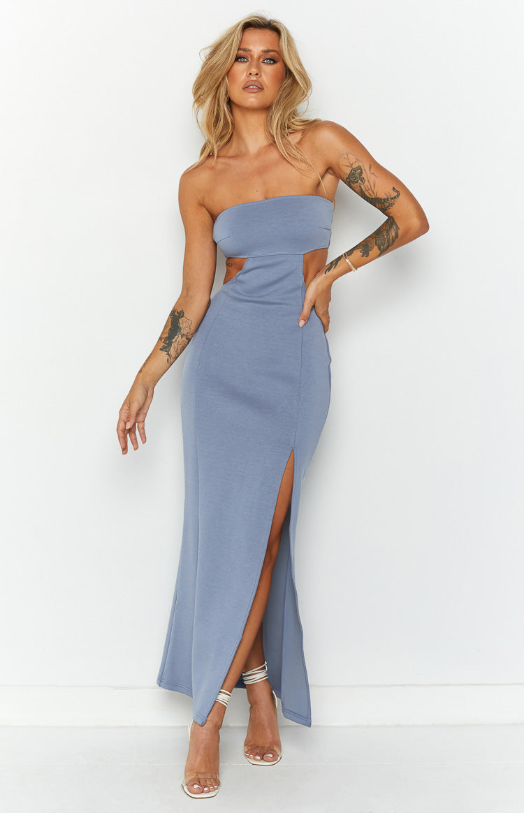 Sylvie Blue Strapless Maxi Dress Image