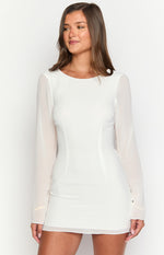 Tala White Long Sleeve Mini Dress Image