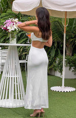 Taleah White Sequin Cut Out Maxi Dress Image