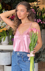 Tammy Pink Lace Cami Top Image