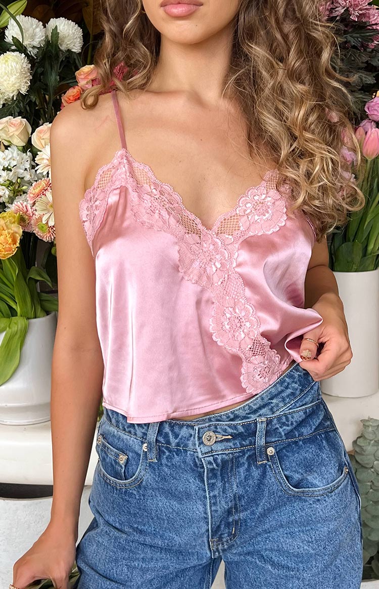 Tammy Pink Lace Cami Top Image