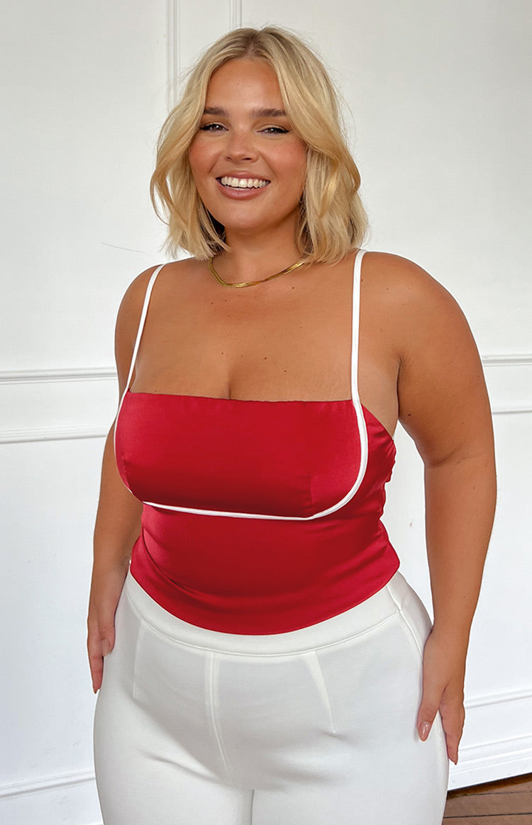 Tamra Red Low Back Top Image