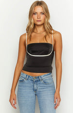 Tamra Black Low Back Top Image