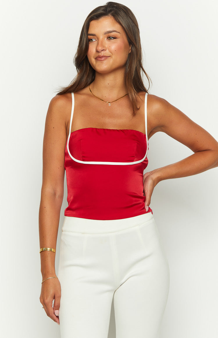 Tamra Red Low Back Top Image