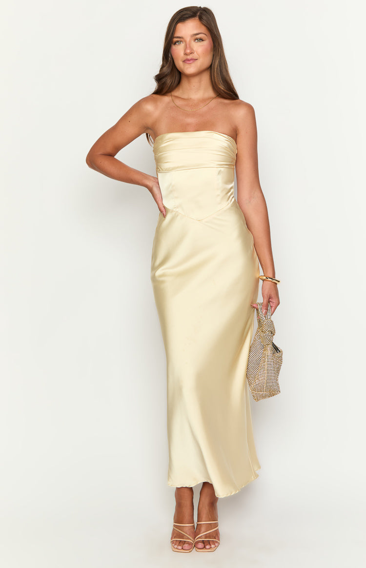 Tasha Yellow Strapless Maxi Dress Image