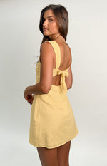 Taylor Yellow Tie Back Mini Dress Image