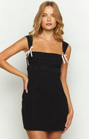 Taylor Black Tie Back Mini Dress