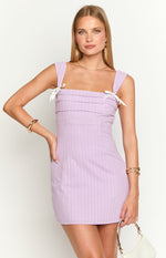 Taylor Lilac Tie Back Mini Dress Image