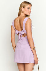 Taylor Lilac Tie Back Mini Dress Image