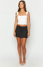 Taylor White Tie Back Crop Top Image