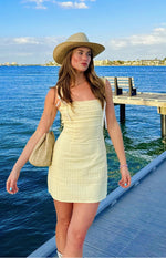 Taylor Yellow Tie Back Mini Dress Image