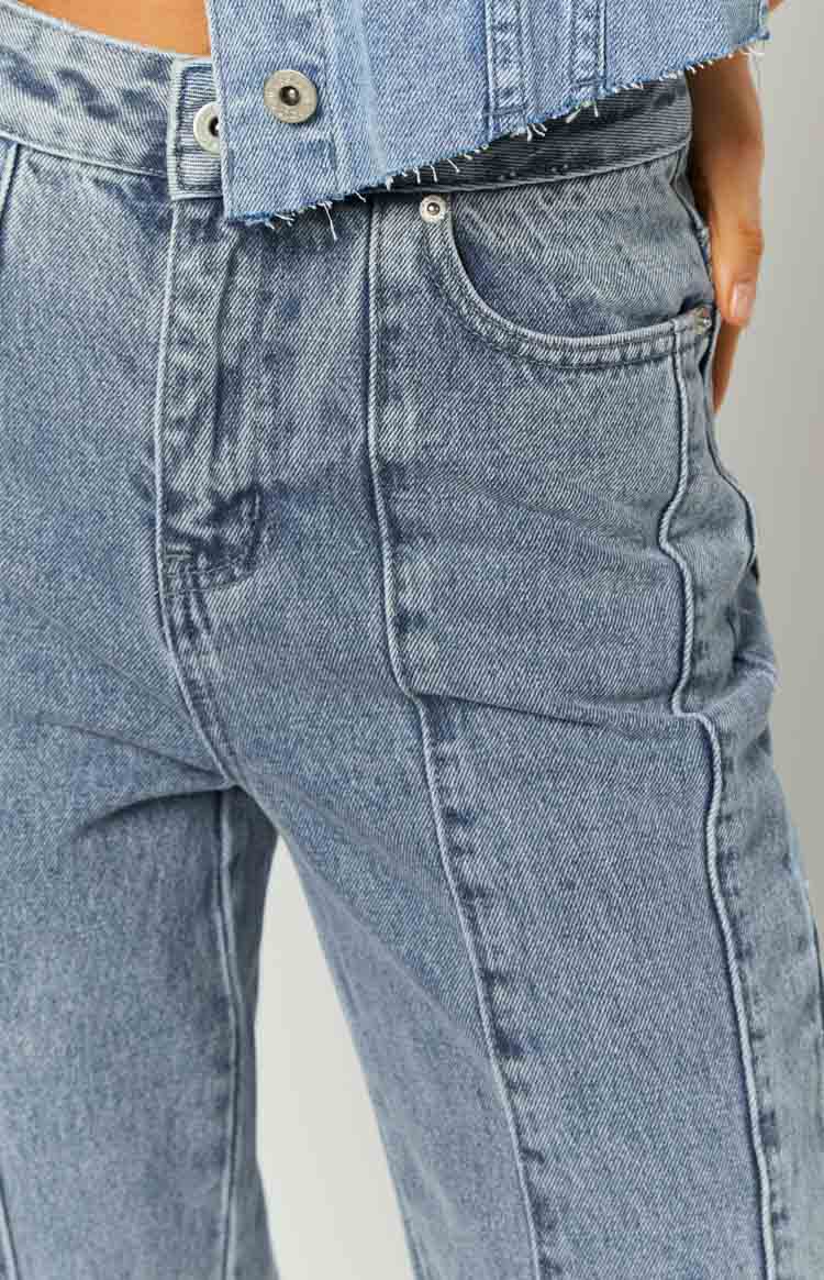 The Phoebe Mid Wash Denim Jeans to Jorts Image