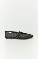 Therapy Addie Black Crinkle Patent PU Ballet Flats Image