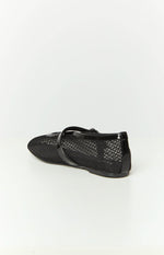 Therapy Addie Black Crinkle Patent PU Ballet Flats Image