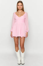 Tiffany Pink Long Sleeve Mini Dress Image