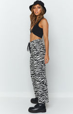 Tiger Lace Up Pants Zebra Image